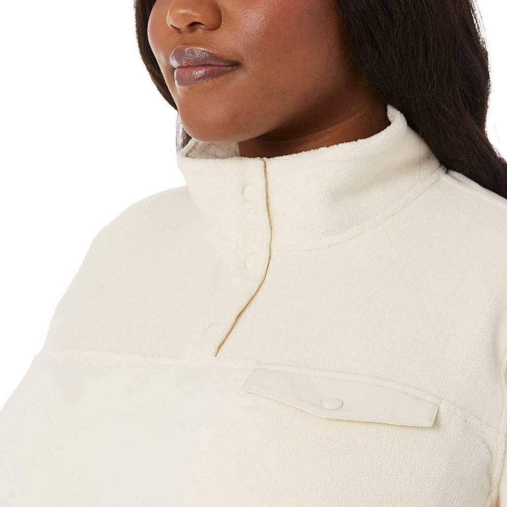 NWT 32 Degrees Women's Soft Fleece Button Snap Sweatshirt Pullover Top - Picture 4 of 8
